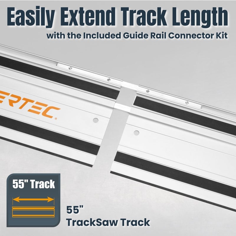 POWERTEC 71153 Track Saw Guide Rail for Makita or Festool Track Saws | 55” Guide | For Perfect Repeatable Rip Cuts| For Optimized Bevel & Straight Cuts - Image 4